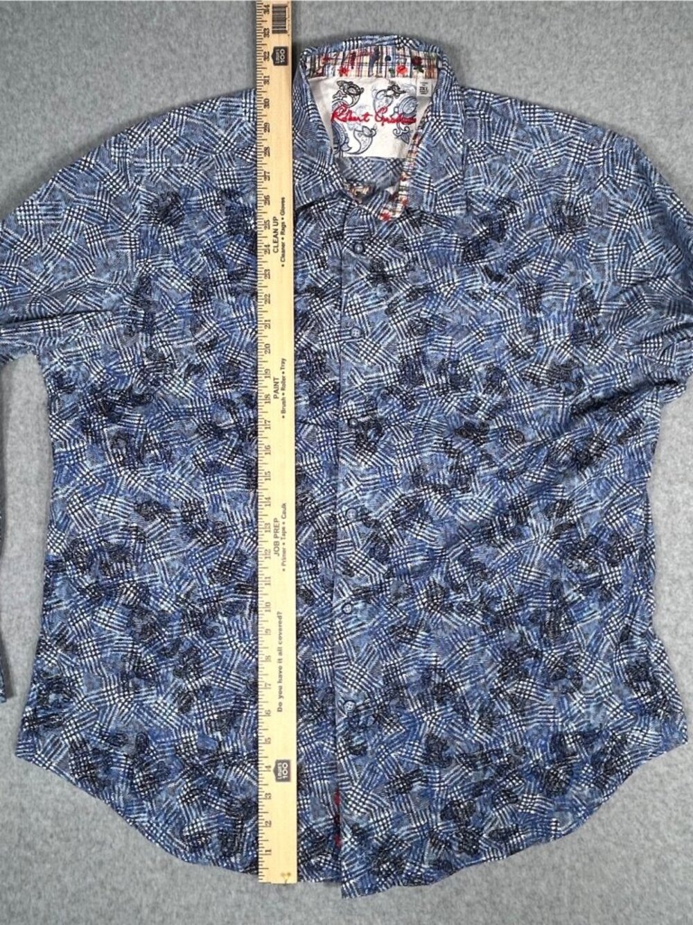 Robert Graham Byzantine Shirt Men's 2XL Blue Abstract Long Sleeve Flip Cuff - Picture 6 of 12
